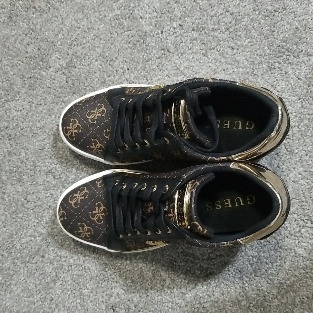 Guess Gw Flowurs Wedged Sneakers in Brown Multi 6M - Picture 5 of 10